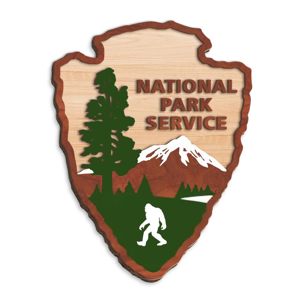 NPS Arrowhead, National Park Symbol - Personalized 2 Layer Sign, Adventure Gift