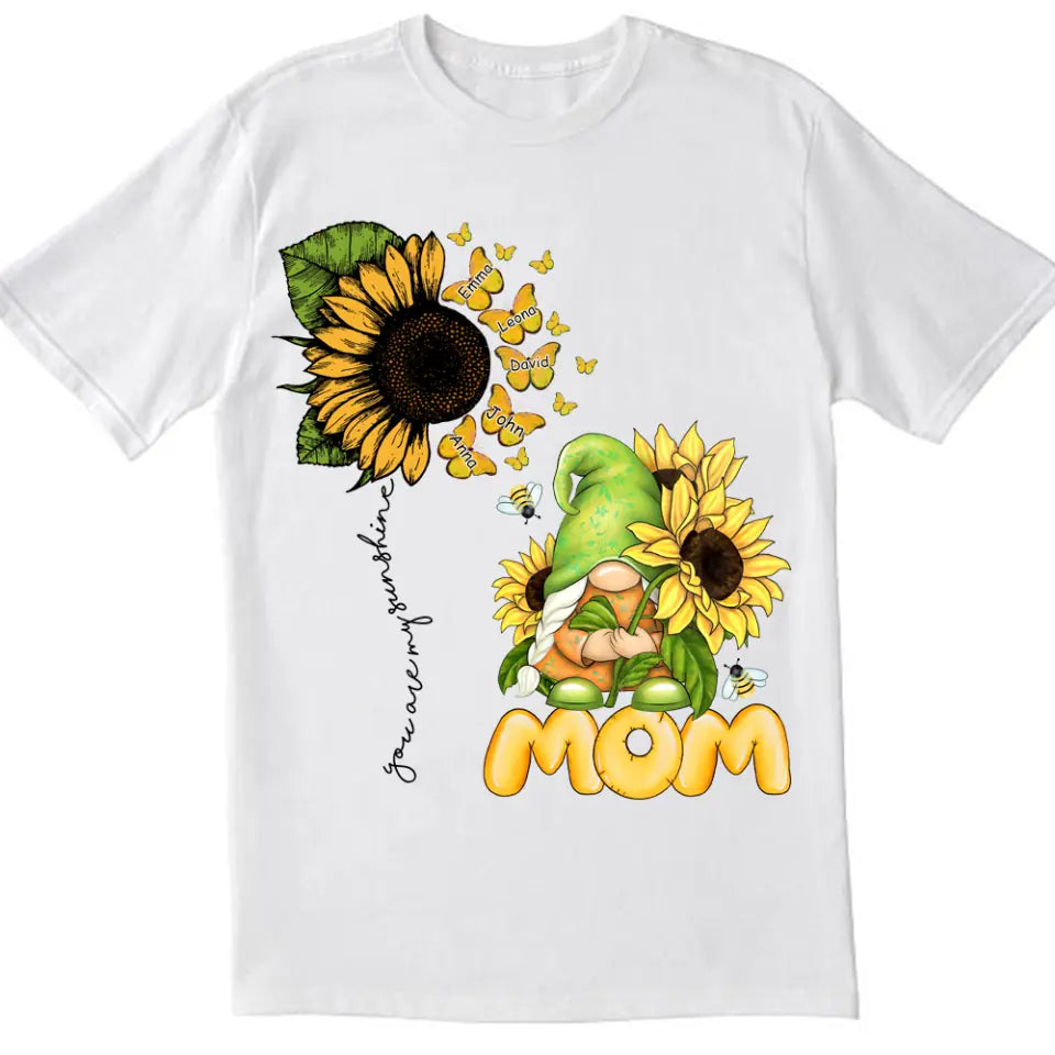 You Are My Sunshine - Personalized Mom Shirt Gnome - Mother&#39;s Day Gnome Shirt - Mom Gift