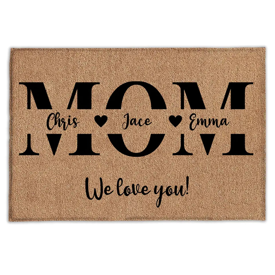 Mom/Dad We Love You! - Personalized Doormat, Gift For Mom/Dad, Gift For Mother&#39;s Day/ Father&#39;s Day