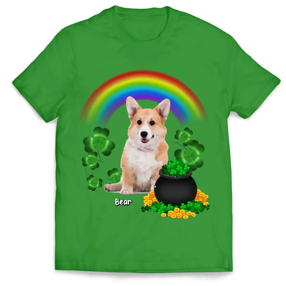 Dog Lucky Pot Of Gold Personalized TShirt, Happy St Patrick's Day