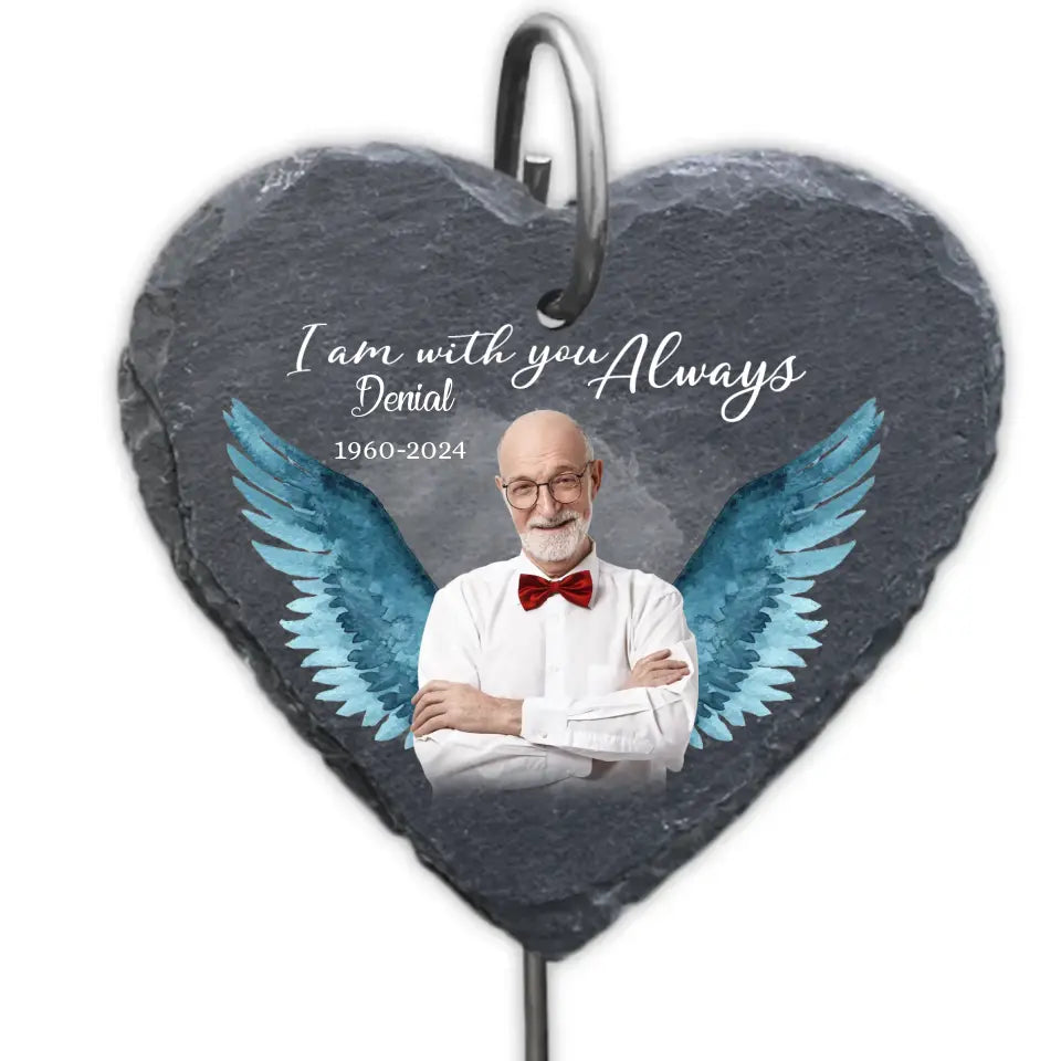 Remembrance Gifts Angel Wing - Personalized Slate, Memorial Gifts In Loving Memory Of Loved One - GS92