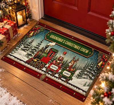 Grandma’s Christmas Crew - Personalized Doormat, Christmas Gift For Grandma, Mom, Christmas Home Decor