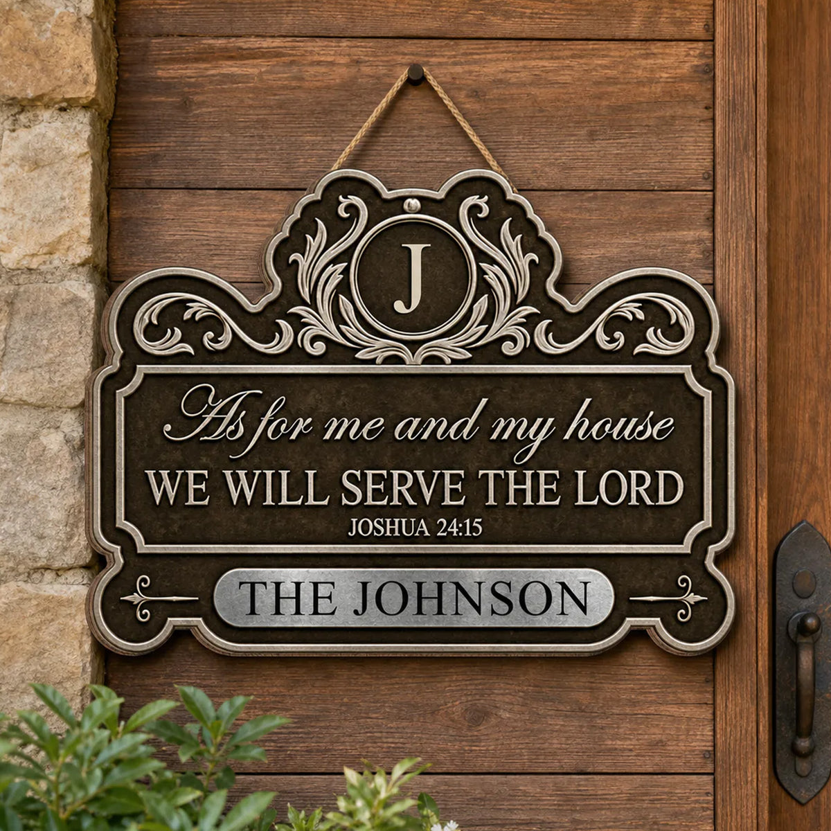 As For Me And My House - Personalized Shaped Wooden Sign