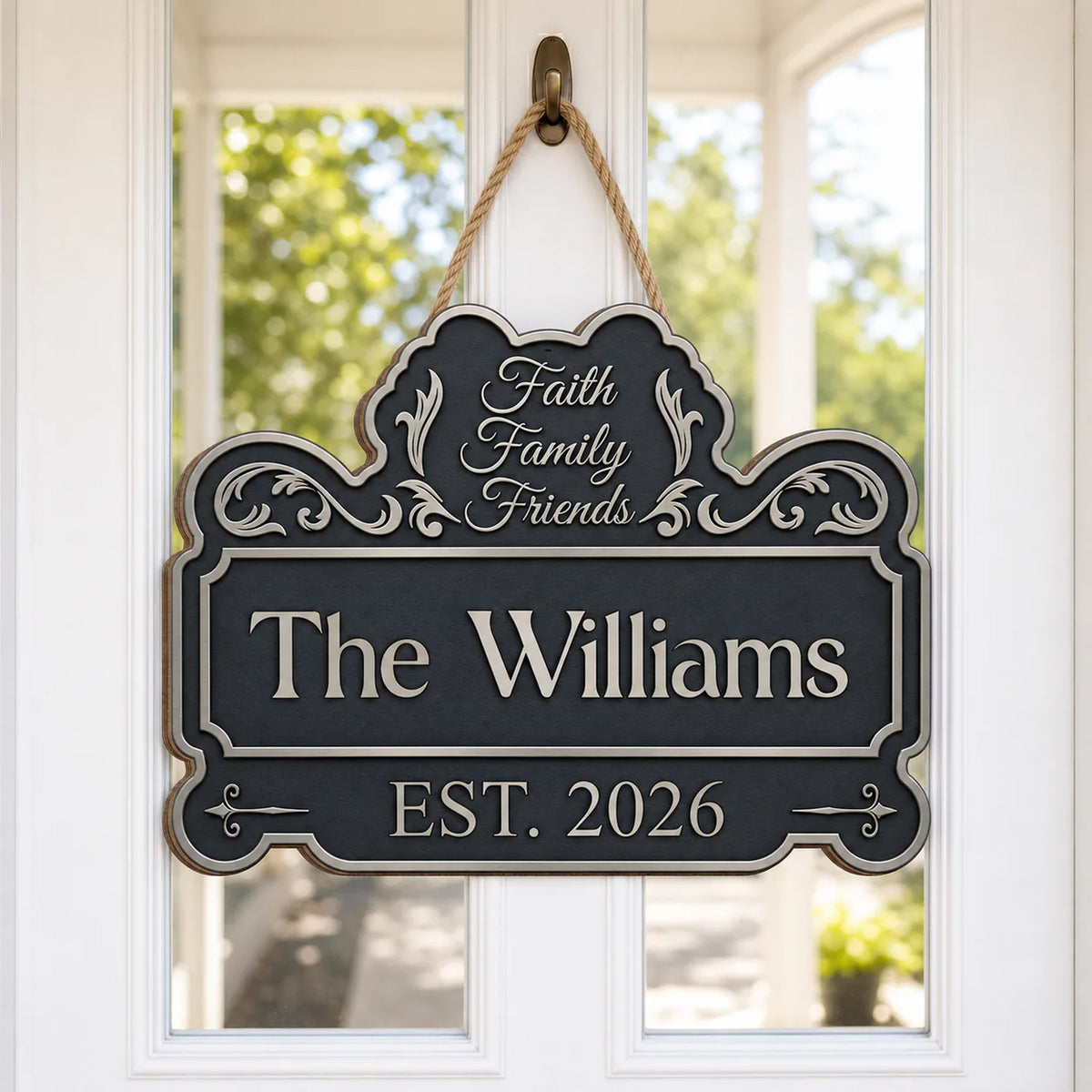 Established Family Faith - Personalized Shaped Wooden Sign
