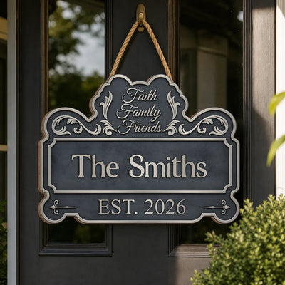 Established Family Faith - Personalized Shaped Wooden Sign
