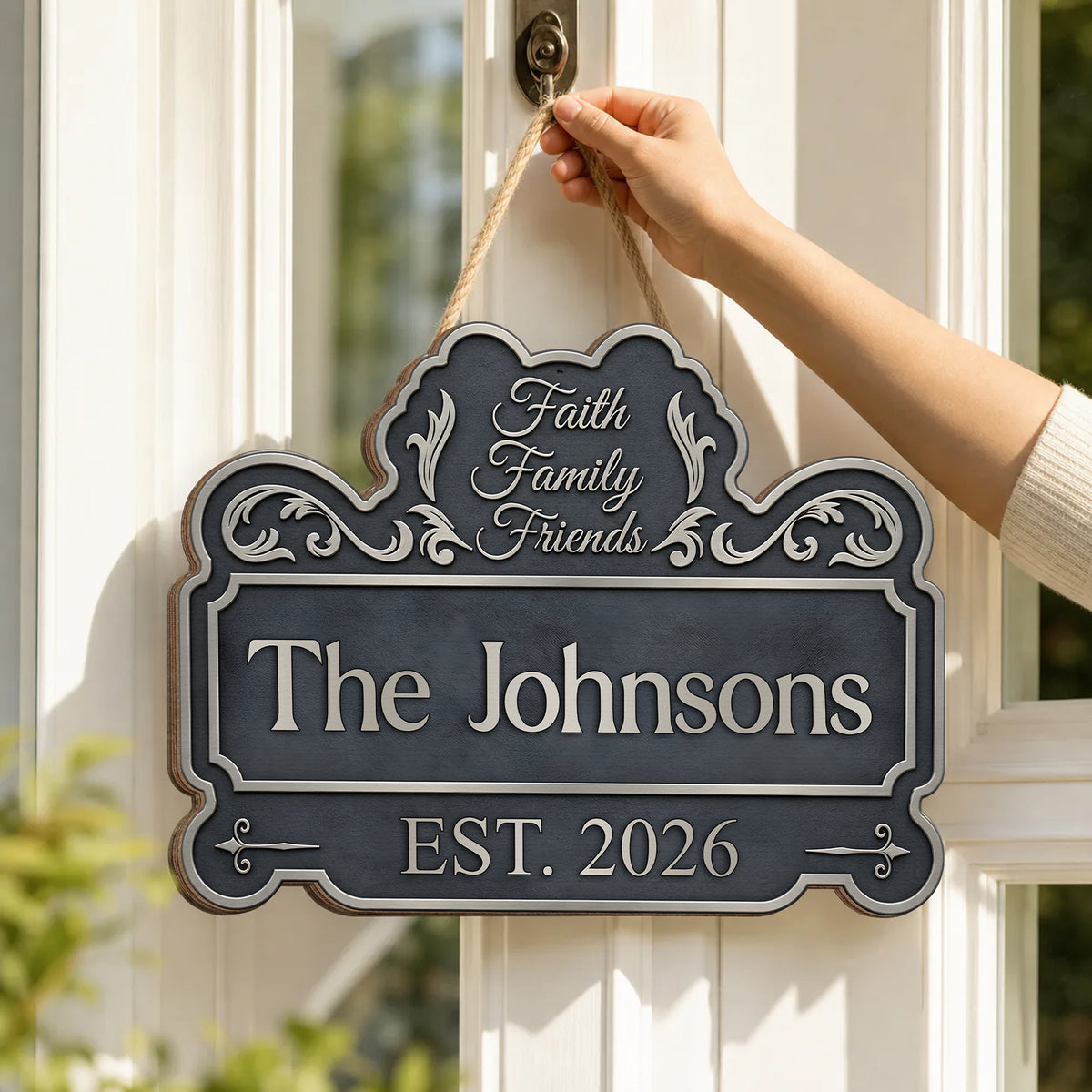 Established Family Faith - Personalized Shaped Wooden Sign