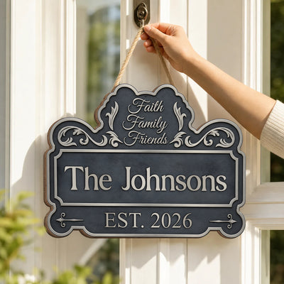 Established Family Faith - Personalized Shaped Wooden Sign