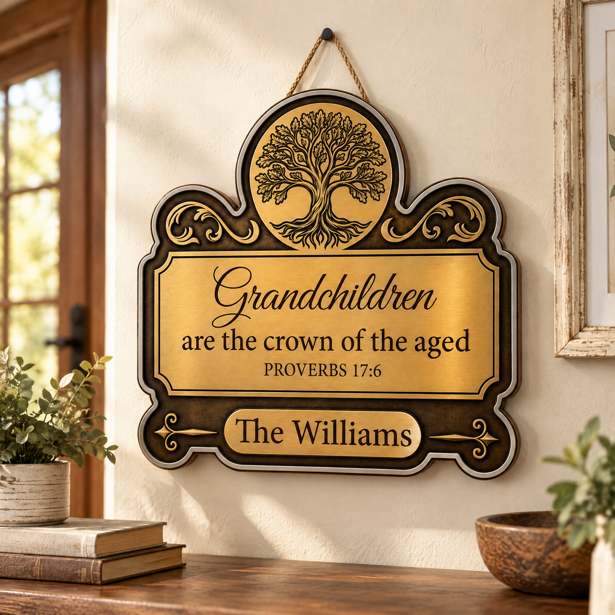 Grandparents' House - Personalized Shaped Wooden Sign