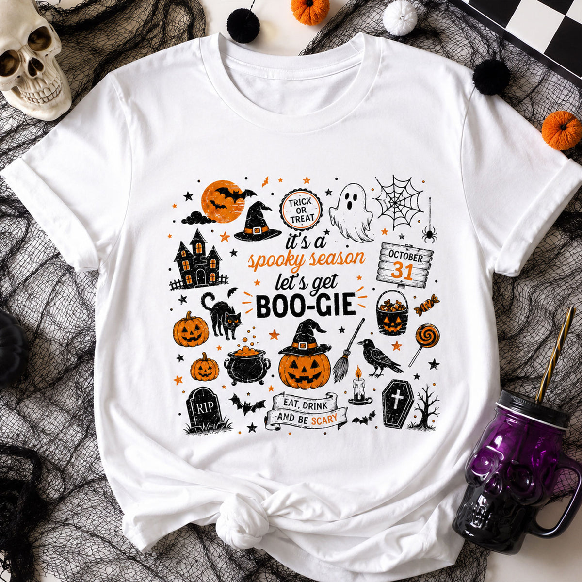 It's A Spooky Season T-shirt, Let's Get Boo-Gie Shirt, Fall Halloween Tee