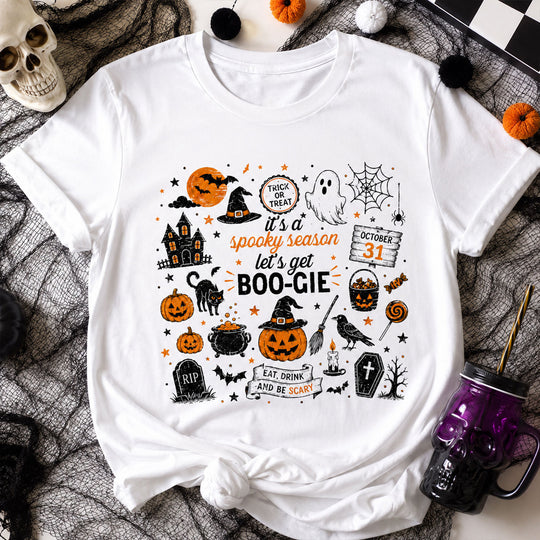 It's A Spooky Season T-shirt, Let's Get Boo-Gie Shirt, Fall Halloween Tee