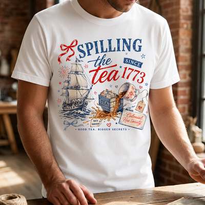 Vintage America 250 Shirt, Spilling The Tea Since 1773 Tee, Patriotic Independence Day Shirt