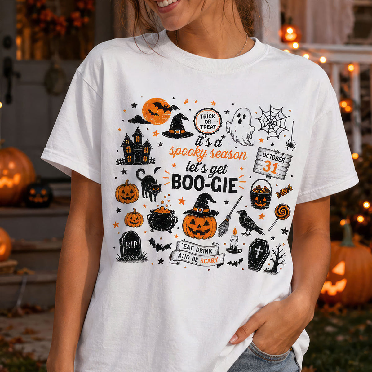 It's A Spooky Season T-shirt, Let's Get Boo-Gie Shirt, Fall Halloween Tee