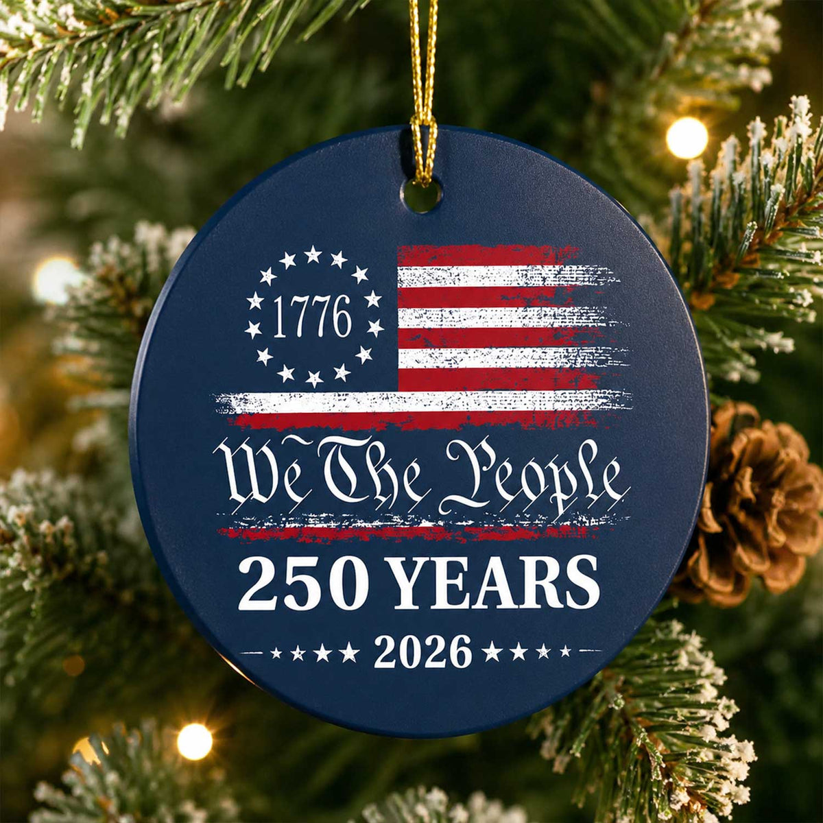 We The People - Personalized Ornament, 1776–2026 Patriotic Keepsake, American Independence Gift