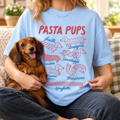 Pasta Pups Comfort Colors T-shirt, Funny Dachshund Spagetti Shirt