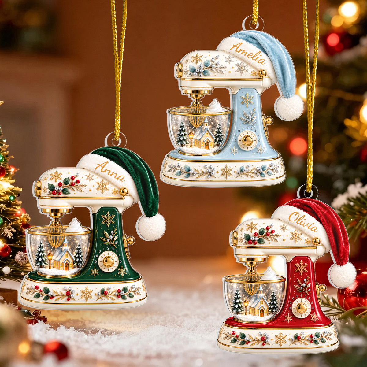 Kitchen Baking Mixer - Personalized Ornament, Baking Mixer Acrylic Ornament 2026, Custom Name Christmas Ornament