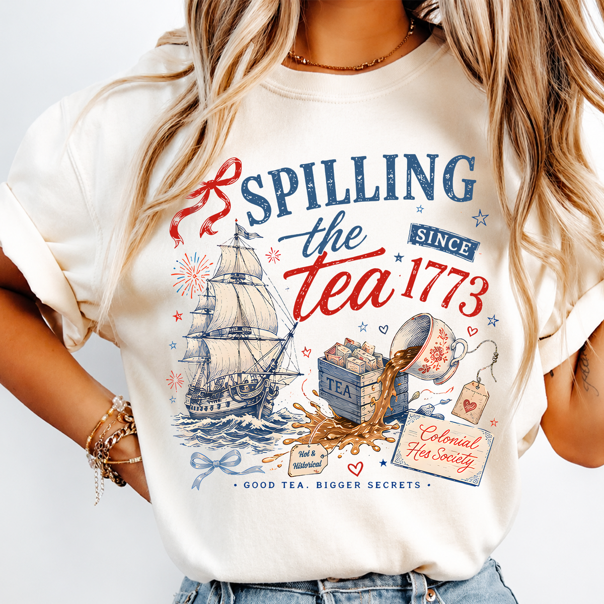 Vintage America 250 Shirt, Spilling The Tea Since 1773 Tee, Patriotic Independence Day Shirt