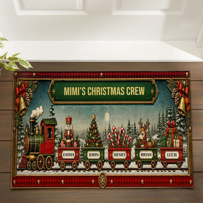 Grandma’s Christmas Crew - Personalized Doormat, Christmas Gift For Grandma, Mom, Christmas Home Decor