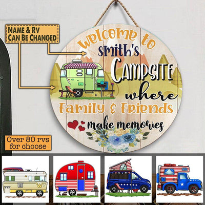 Where Family & Friend Make Memories - Welcome Door Sign