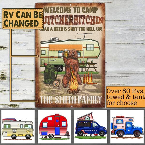 Welcome To Camp Q* - Personalized Metal Sign