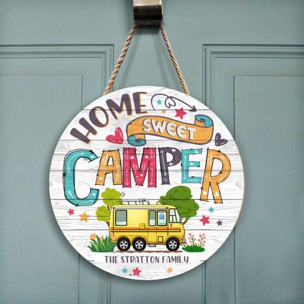 Home Sweet Camper - Wooden Door Sign
