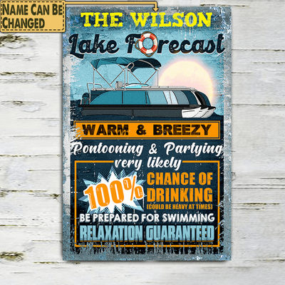Lake Forecast - Personalized Metal Sign, Lake House Decor