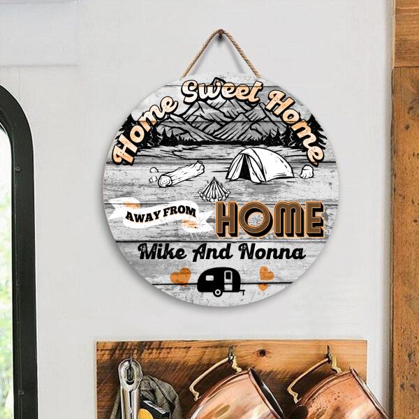 Home Sweet Home - Round Wooden Door Sign