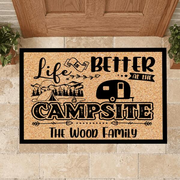 Life Is Better At The Campsite, Personalized Doormat