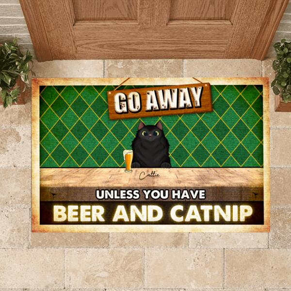 Go Away Unless You Have Beer And Catnip - Doormat