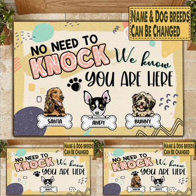 No Need To Knock - Personalized Dog Doormat