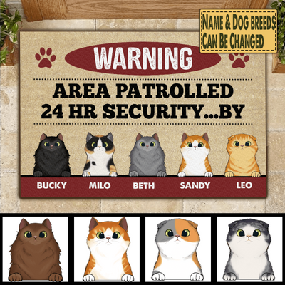 Warning! Area Patrolled 24hr Security By - Doormat