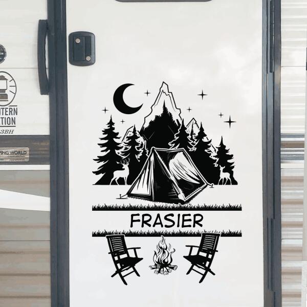 Personalized Camping Decal, Car Window Decal, Car Decal
