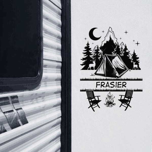 Personalized Camping Decal, Car Window Decal, Car Decal