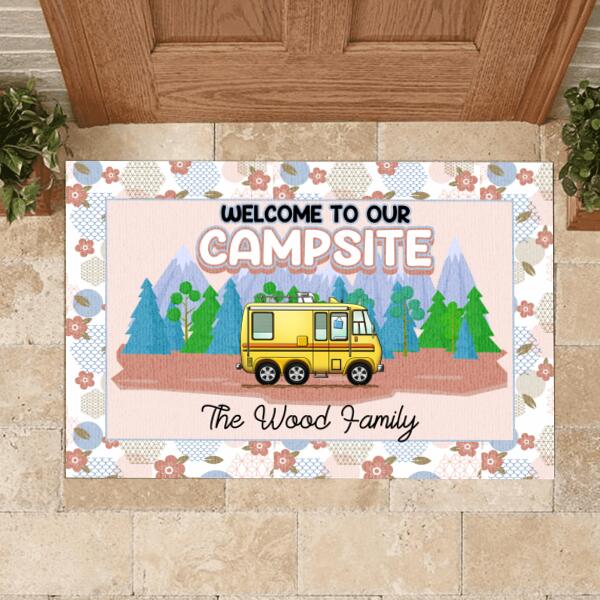 Welcome To Our Campsite - Personalized Doormat