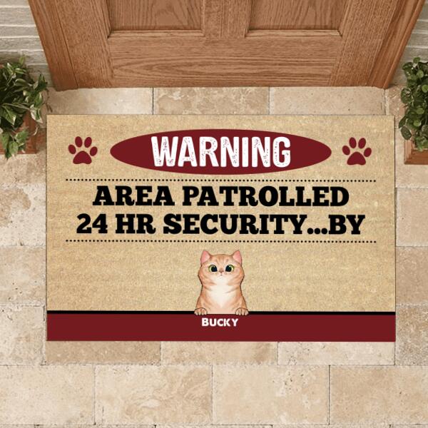 Warning! Area Patrolled 24hr Security By - Doormat