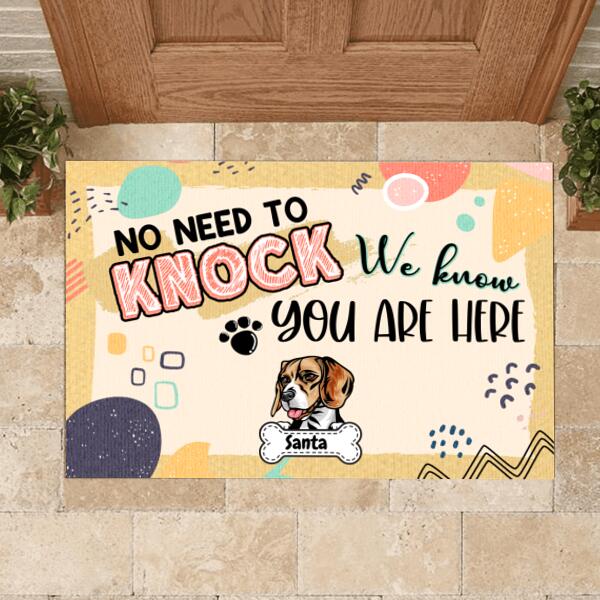 No Need To Knock - Personalized Dog Doormat