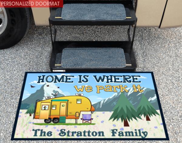 Home Is Where We Park It - Personalized Doormat