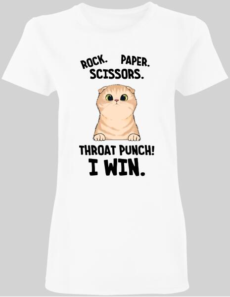 Rock. Paper. Scissors. Throat Punch! I Win - T-Shirt