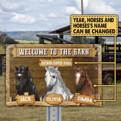 Welcome to The Barn - Metal sign