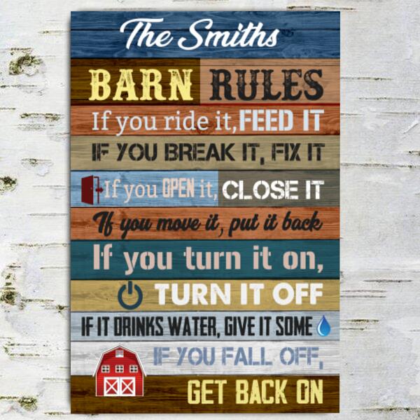 Barn Rules - Personalized Metal Sign