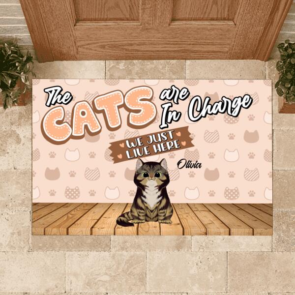 The Cats Are In Charge - Personalized Doormat