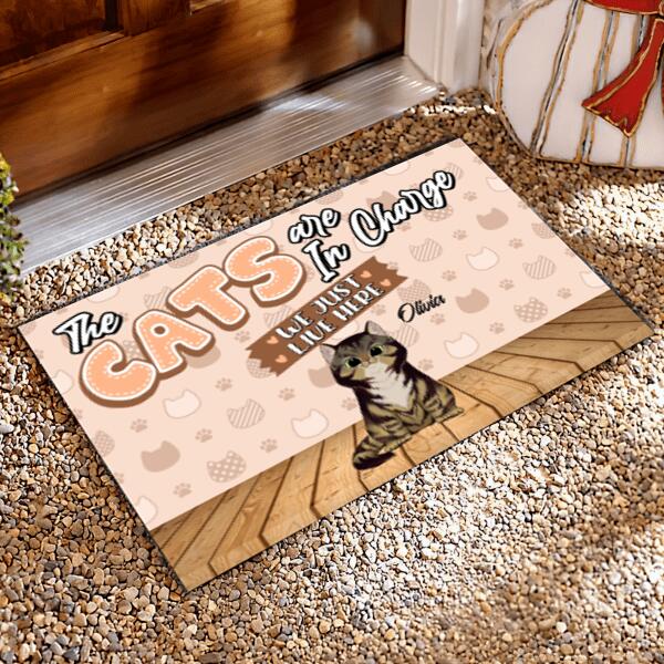 The Cats Are In Charge - Personalized Doormat