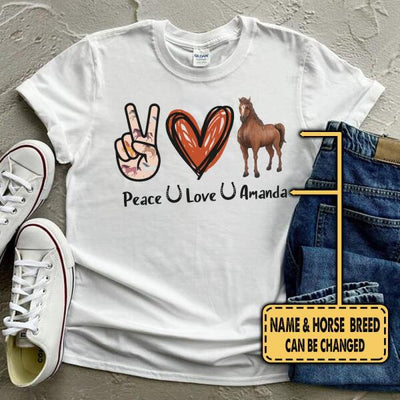 Peace - Love - Horse - T-shirt