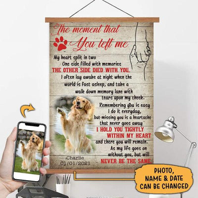 The Moment That You Left Me with Custom photo - Personalized Scroll Canvas