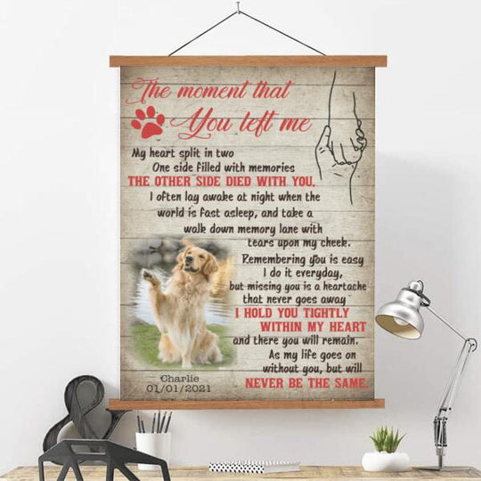 The Moment That You Left Me with Custom photo - Personalized Scroll Canvas