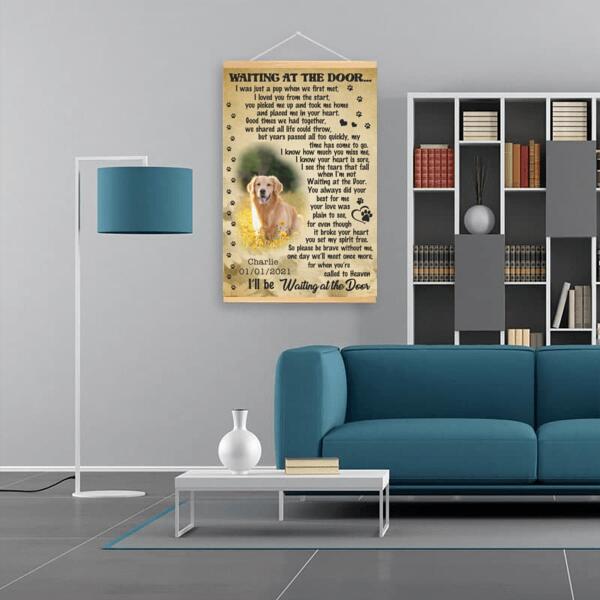 Waiting At The Door Custom Photo - Personalized Scroll Canvas