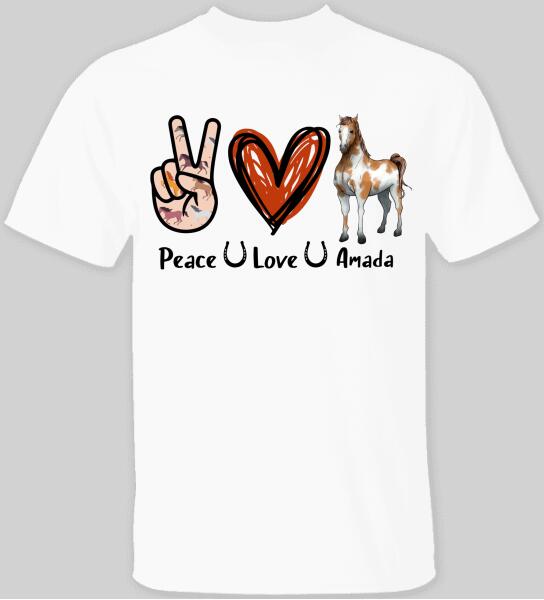 Peace - Love - Horse - T-shirt