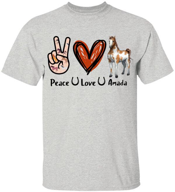 Peace - Love - Horse - T-shirt