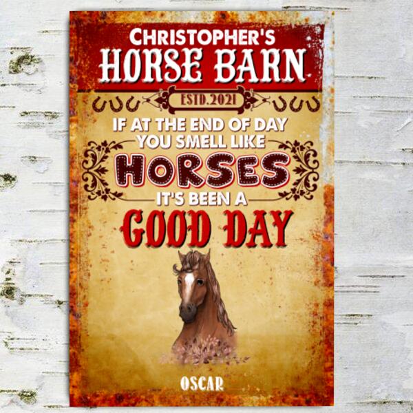 Horse Barn - Personalized Metal Sign