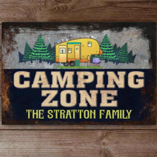Camping Zone - Personalized Camping Metal Sign