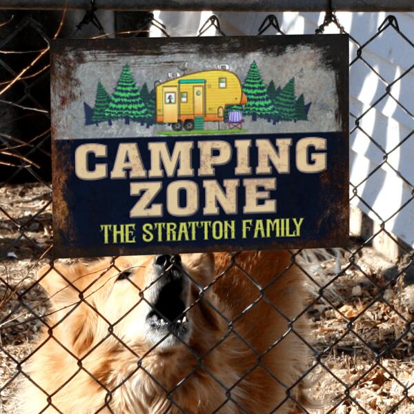 Camping Zone - Personalized Camping Metal Sign